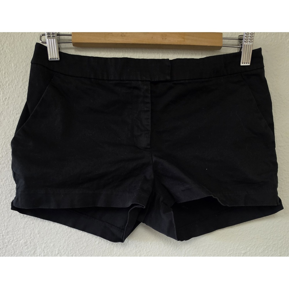 H&M Women's Black Cotton Shorts Size 6 Solid Casual Bermuda Hot Pants